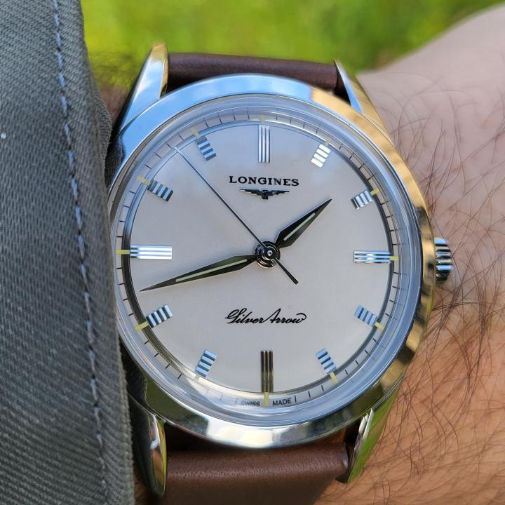Longines Men's Silver Arrow Designer Wrist Watch Luxury Swiss