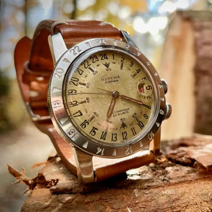Montre-bracelet Vintage Femme En Argent 800 - Style Glycine - Occasion