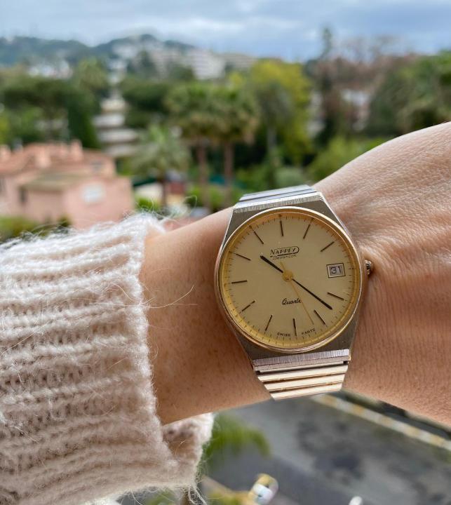 Montre Nappey Besançon - Montre Bracelet Femme Quartz, étanche 3 Atm, Vintage