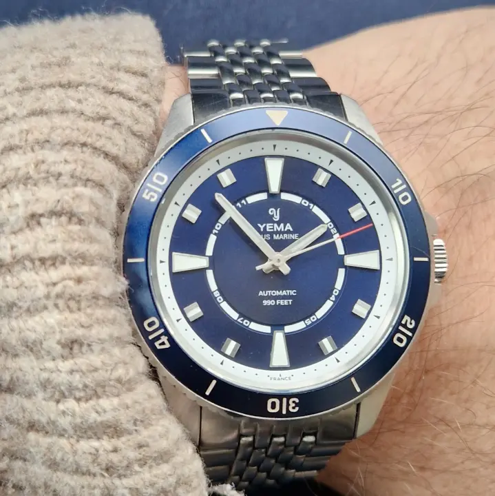 Montre Vintage Yéma Sous-Marine En Acier - Modèle Dato Révisé - Occasion (Excellent État)